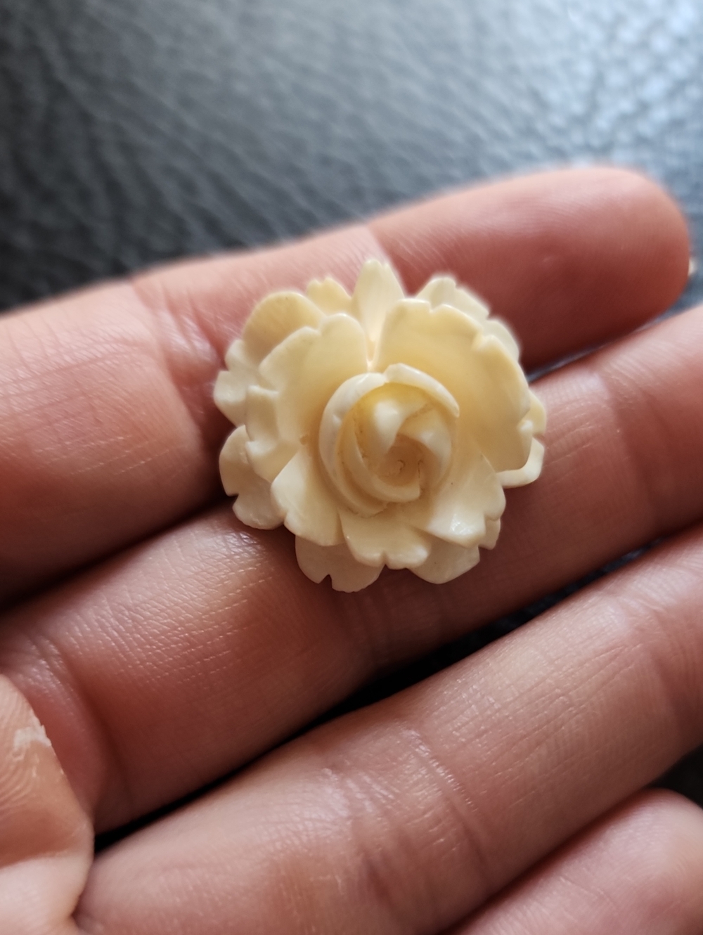 VTG Gold Filled Burt Cassell Delicate Cream Rose Flower Brooch